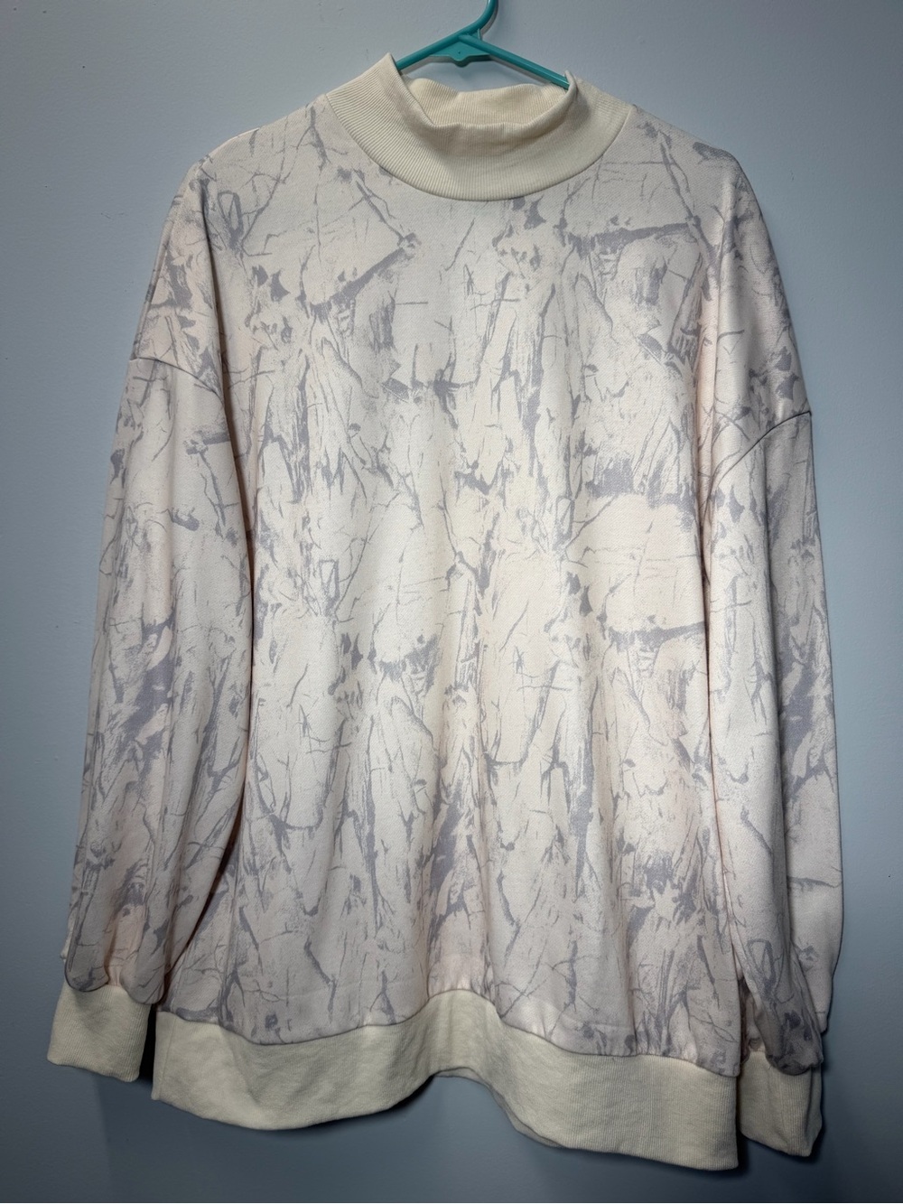 Women's Camo Mock Neck Marbled  Sweatshirt